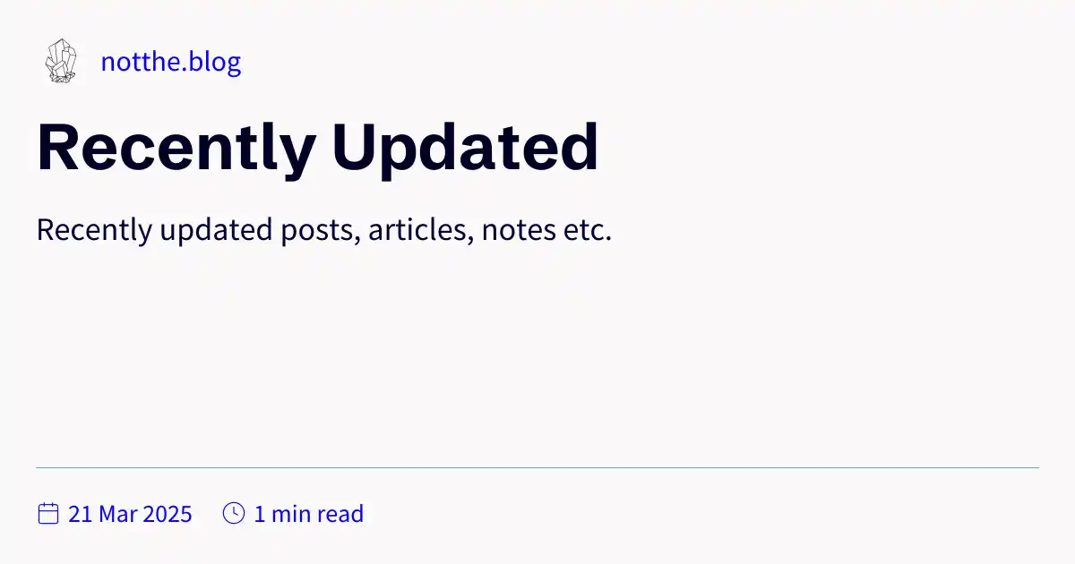 Recent 1 Recently Updated